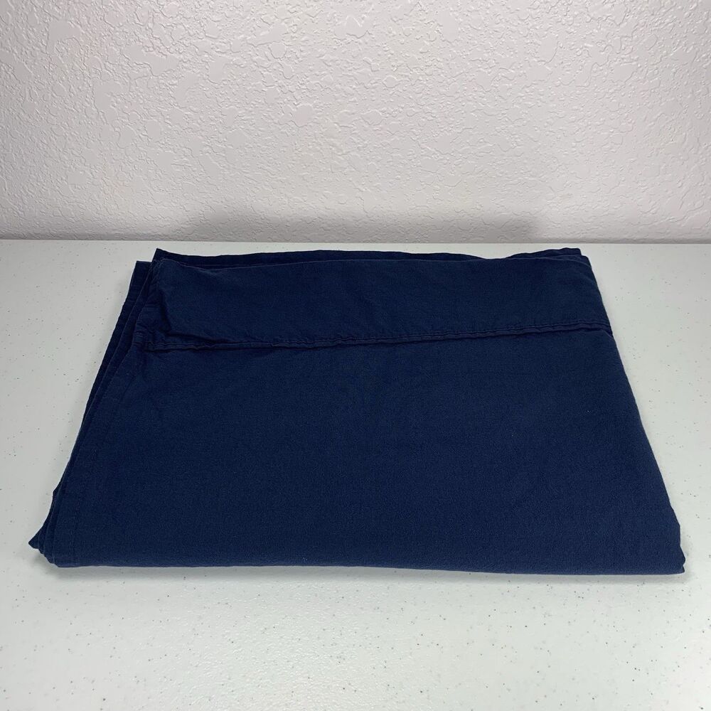 Lane Linen Flat Sheet Twin XL Blue 100% Organic Cotton GOTS Certified 108x66